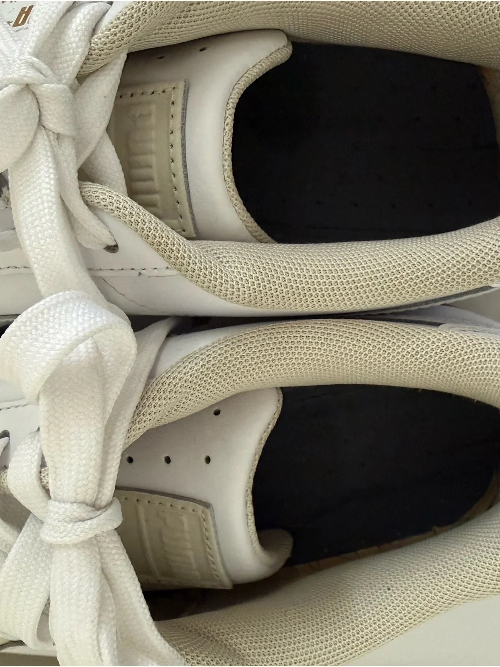 PUMA White & Cream Low Top Casual Athleisure Shoes